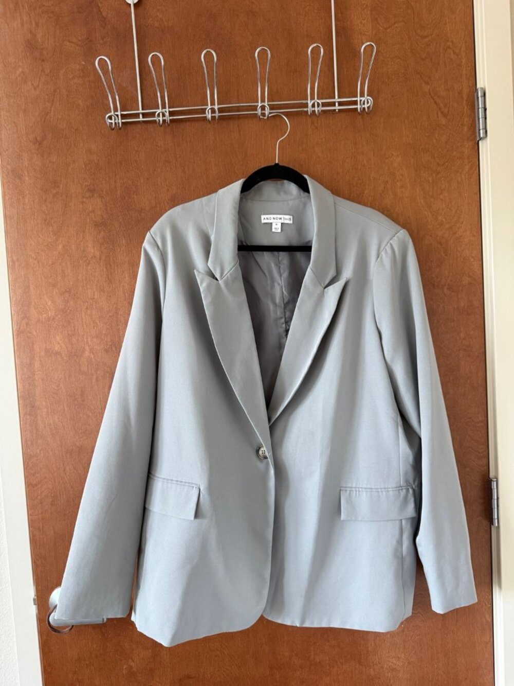 And Now This Light Gray One Button Blazer XL